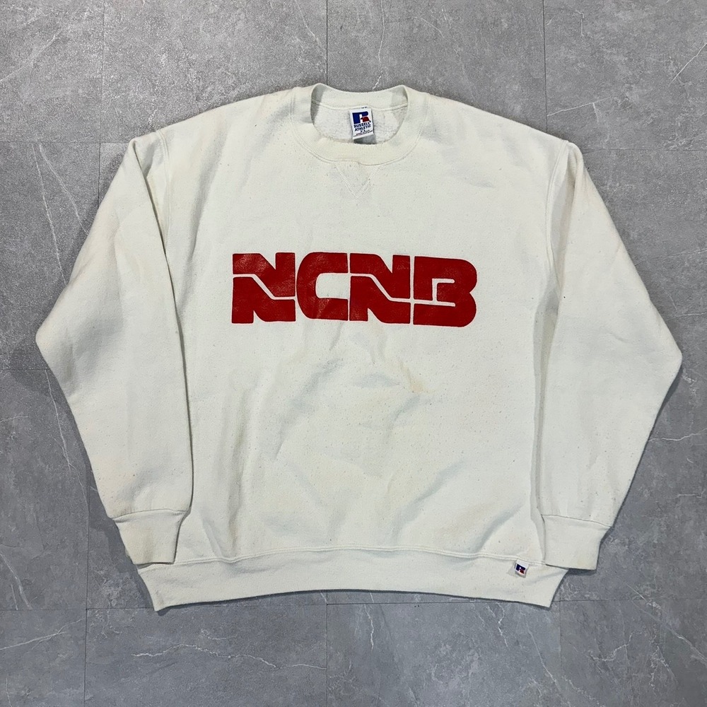 Vintage Russell Athletic NCNB Sweatshirt Mens XL Red Made in USA 90s V-Stitch